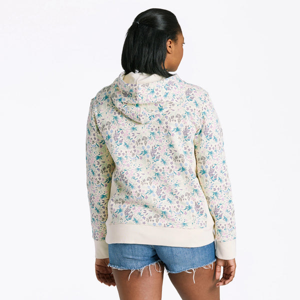 Life Is Good Women's Botanical Butterfly Pattern Simply True Fleece Hoodie