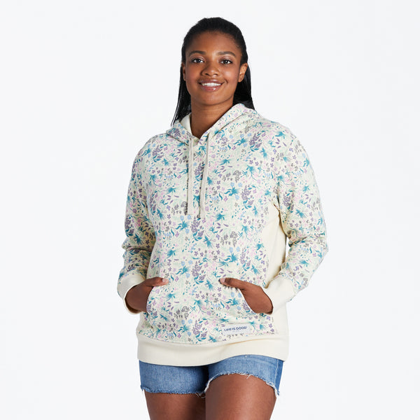 life is good Women's Botanical Butterfly Pattern Simply True Fleece Hoodie