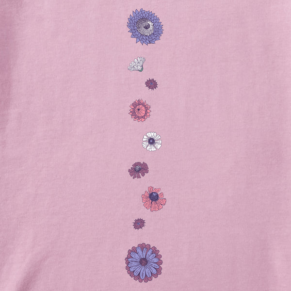 Life Is Good Women's Botanical Flowers Long Sleeve Crusher Boxy Tee