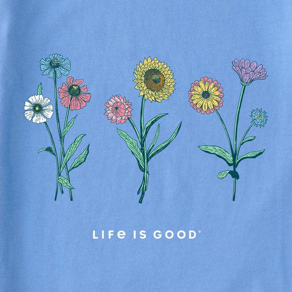 Life Is Good Women's Botanical Flowers Long Sleeve Crusher Vee