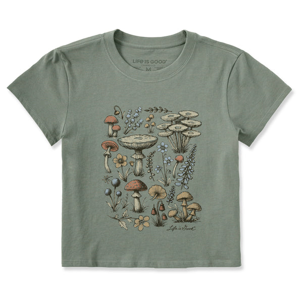 life is good Women's Botanical Shrooms u0026 Wildflowers Crusher-LITE Shrunken Tee