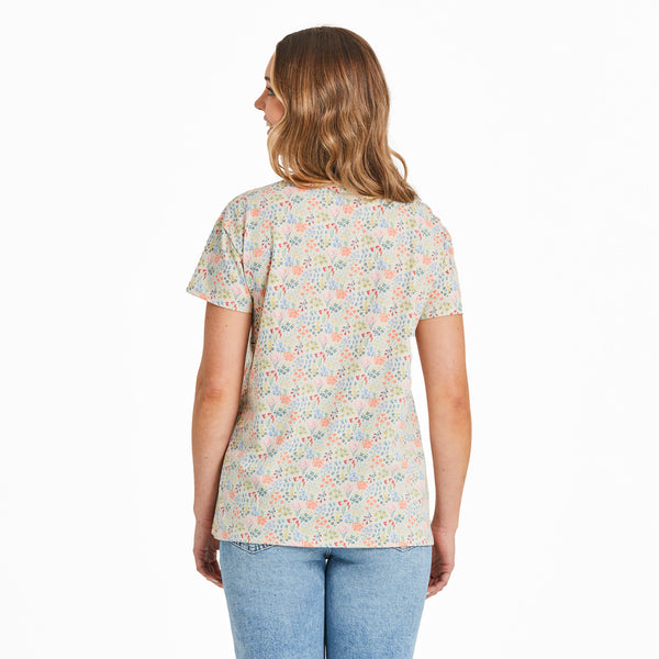 Life Is Good Women's Bouquet Garden Pattern Crusher-LITE Easy Tee