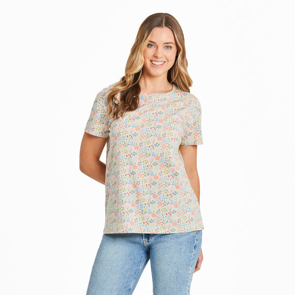 life is good Women's Bouquet Garden Pattern Crusher-LITE Easy Tee