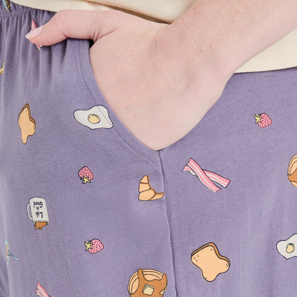 Life Is Good Women's Breakfast Pattern Snuggle Up Sleep Jogger