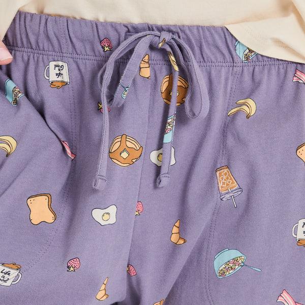 Life Is Good Women's Breakfast Pattern Snuggle Up Sleep Jogger
