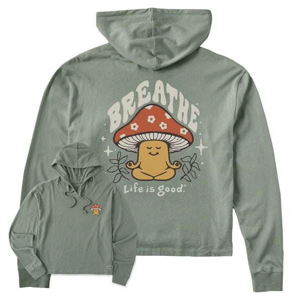 life is good Women's Breathe Mushroom Crusher Boxy Hoodie