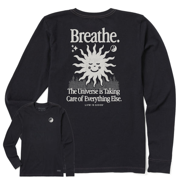 life is good Women's Breathe Smiling Sun Long Sleeve Crusher Tee