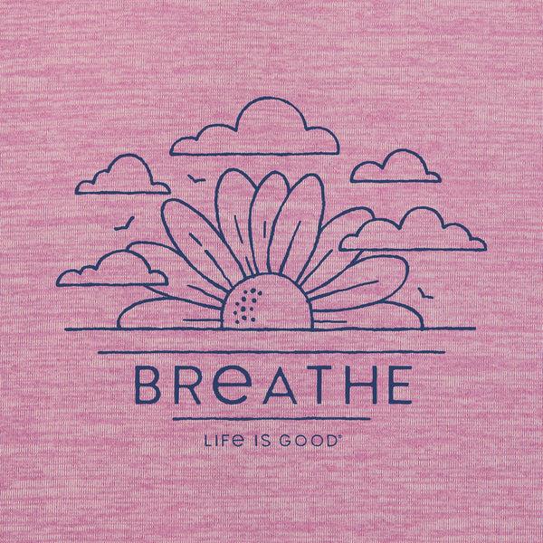 Life Is Good Women's Breathe Sunflower Sunrise Long Sleeve Sun Crusher Hoodie