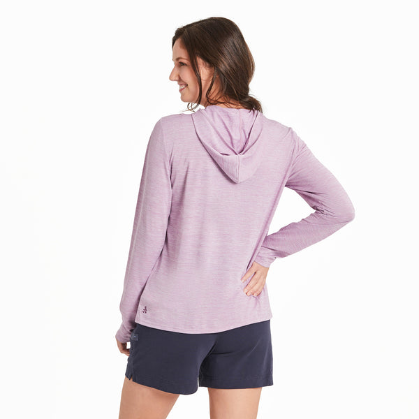 Life Is Good Women's Breathe Sunflower Sunrise Long Sleeve Sun Crusher Hoodie