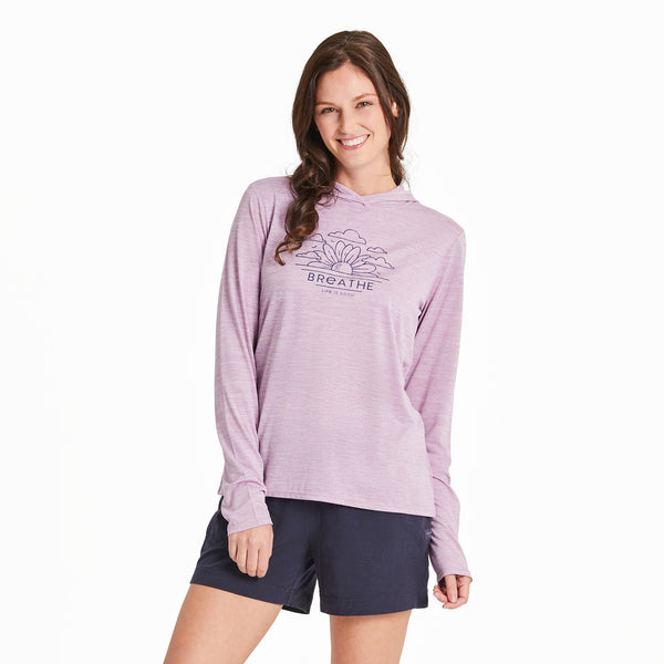 life is good Women's Breathe Sunflower Sunrise Long Sleeve Sun Crusher Hoodie