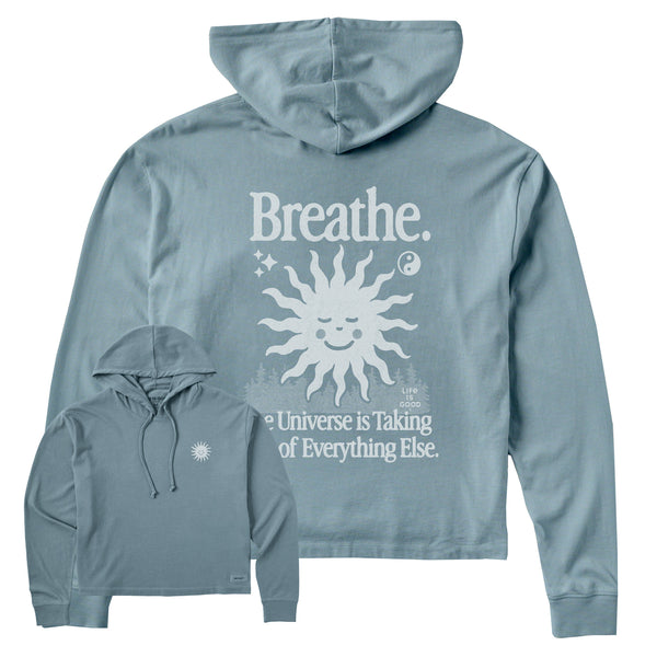 life is good Women's Breathe Universe Sun Crusher Boxy Hoodie