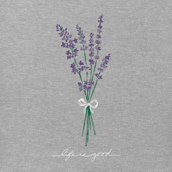 Life Is Good Women's Bunch Of Lavender Short Sleeve Crusher Vee