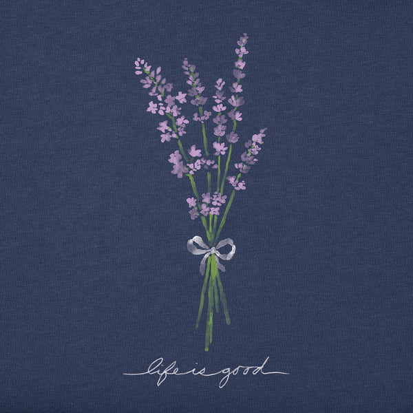 Life Is Good Women's Bunch Of Lavender Short Sleeve Crusher Vee