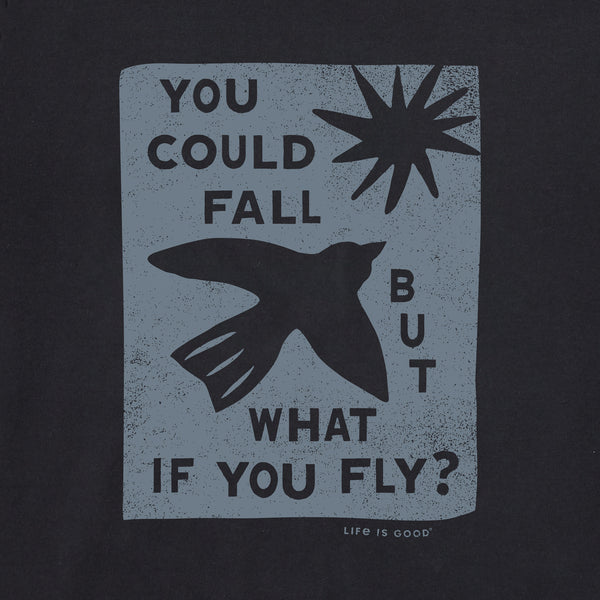 Life Is Good Women's But What If You Fly? Crusher Boxy Hoodie
