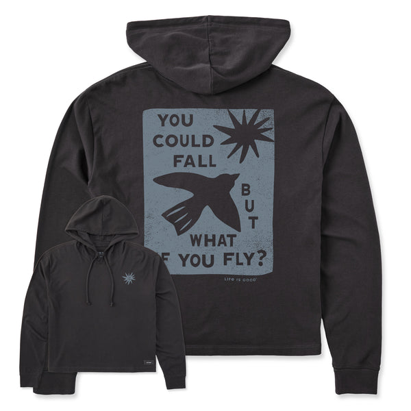 life is good Women's But What if You Fly? Crusher Boxy Hoodie
