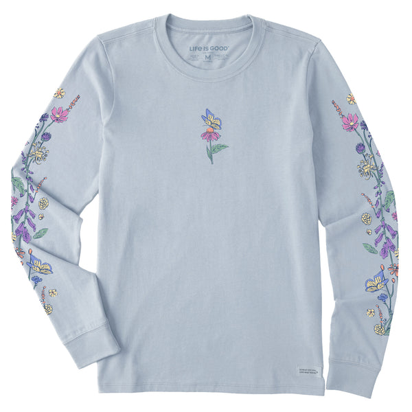 life is good Women's Butterflies u0026 Wildflowers Long Sleeve Crusher Tee