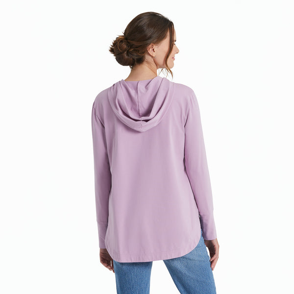 Life Is Good Women's Butterfly And Floral Compass Crusher-FLEX Hoodie Tunic