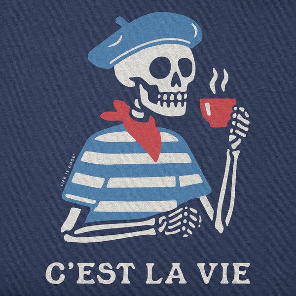 Life Is Good Women's C'est La Vie Skeleton Short Sleeve Crusher Boxy Tee