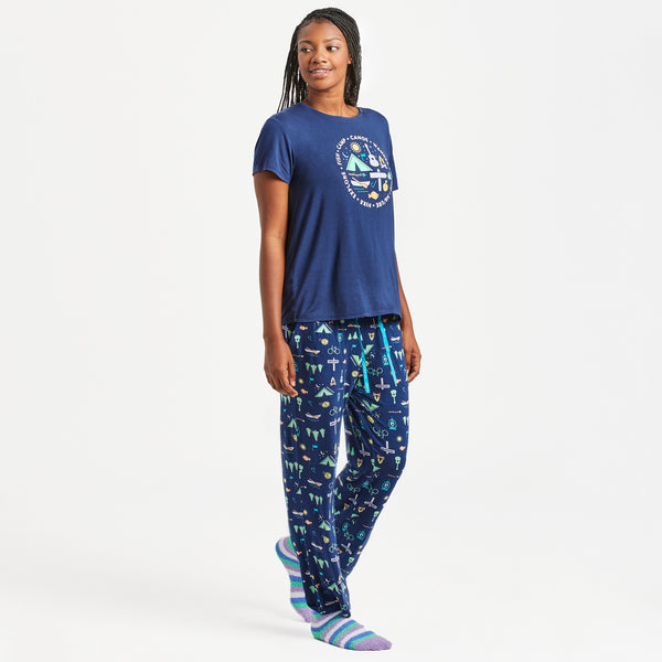 Life Is Good Women's Camp LIG Pattern Lightweight Sleep Pant