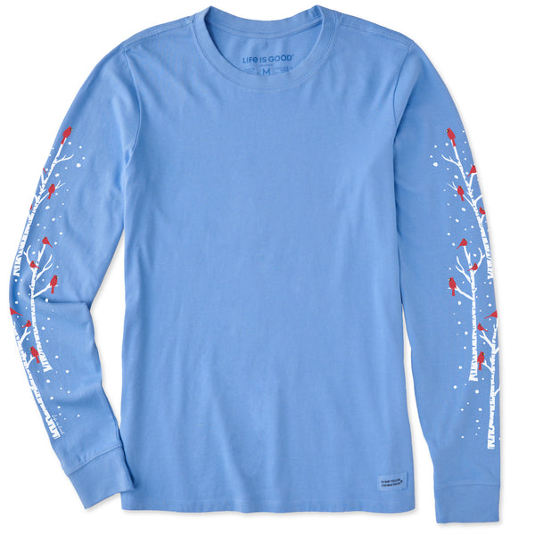 life is good Women's Cardinal Birch Trees Long Sleeve Crusher Tee