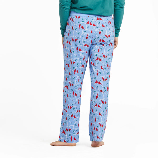 Life Is Good Women's Cardinal Branch Pattern Snuggle Up Sleep Pant