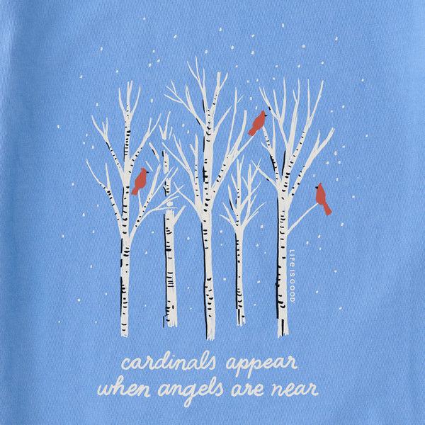 Life Is Good Women's Cardinals Appear Birch Trees Long Sleeve Crusher Tee