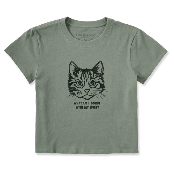 life is good Women's Cat Lives Crusher-LITE Shrunken Tee