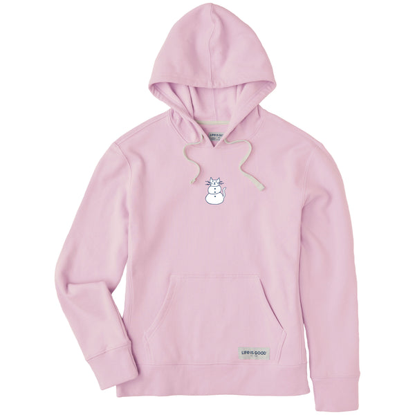 life is good Women's Cat Snowman Simply True Fleece Hoodie
