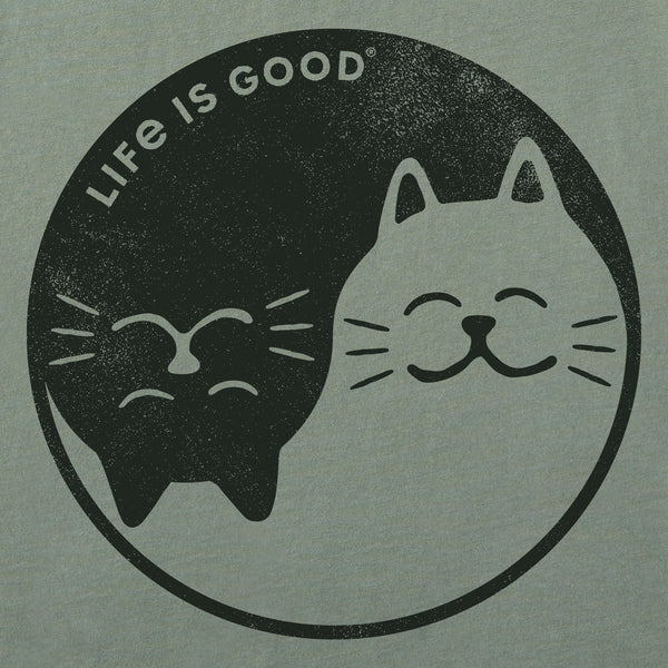 Life Is Good Women's Cat Yin And Yang Short Sleeve Crusher Vee