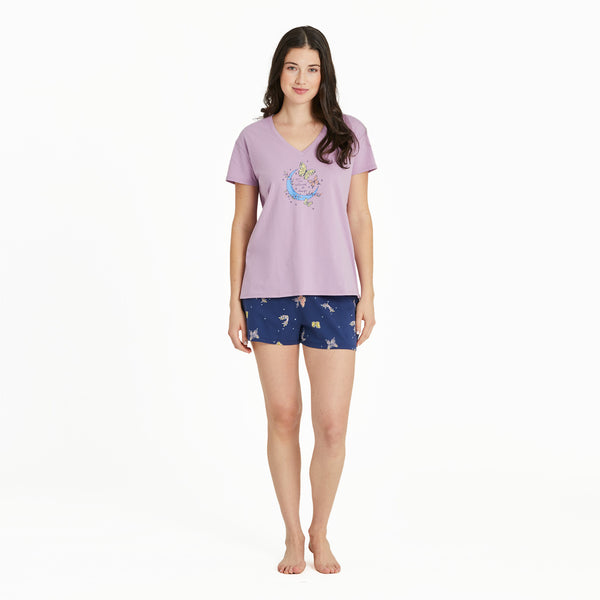 Life Is Good Women's Celestial Butterfly Allowed To Change Snuggle Up Relaxed Sleep Vee