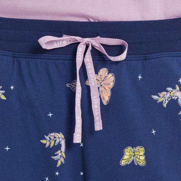 Life Is Good Women's Celestial Butterfly Pattern Snuggle Up Sleep Pant