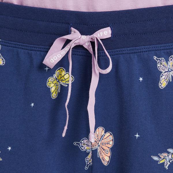 Life Is Good Women's Celestial Butterfly Pattern Snuggle Up Sleep Short