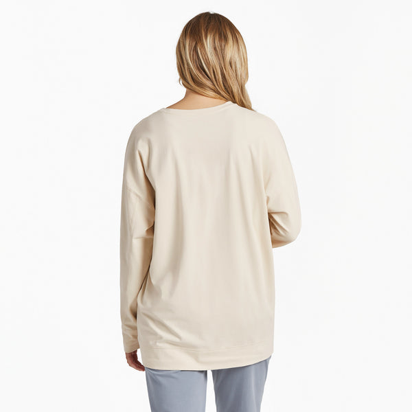 Life Is Good Women's Celestial Florals Crusher-FLEX Oversized Crew