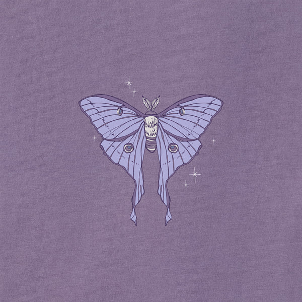 Life Is Good Women's Celestial Luna Moth Long Sleeve Crusher Tee
