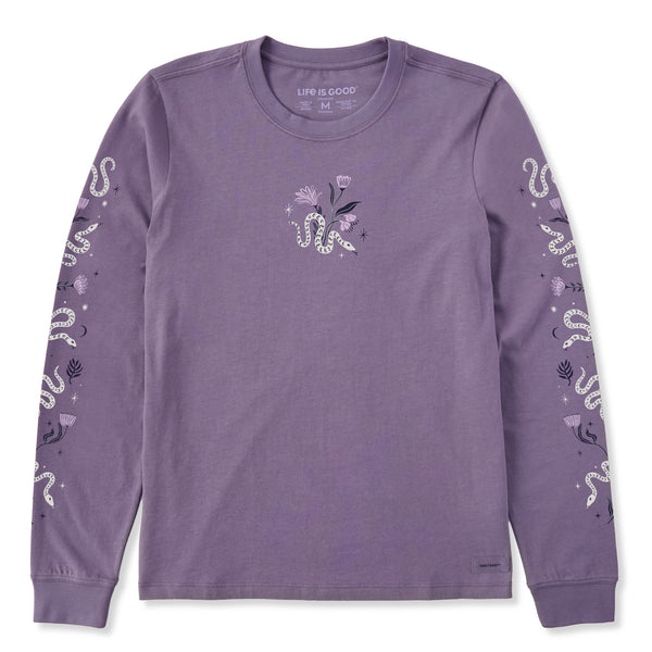 life is good Women's Celestial Snakes Long Sleeve Crusher Tee