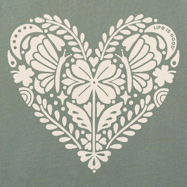 Life Is Good Women's Celtic Clover Heart Short Sleeve Crusher Vee