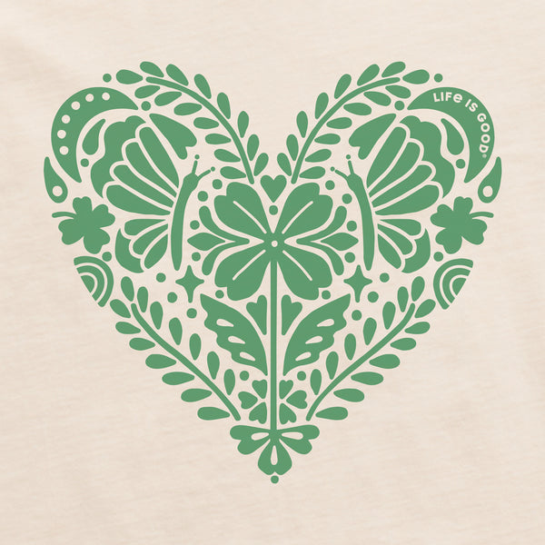Life Is Good Women's Celtic Clover Heart Short Sleeve Crusher Vee