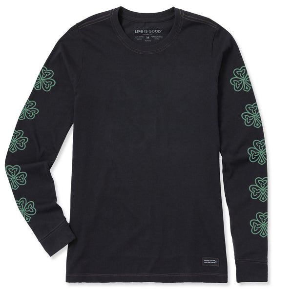 Life Is Good Women's Celtic Clovers Long Sleeve Crusher Tee