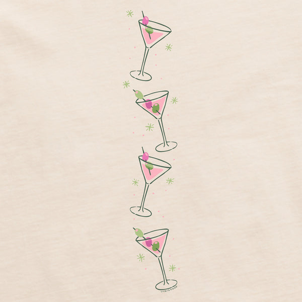 Life Is Good Women's Cheers Holiday Tinis Long Sleeve Crusher Tee