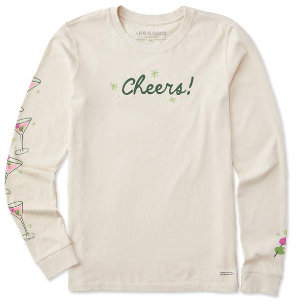 life is good Women's Cheers Holiday Tinis Long Sleeve Crusher Tee