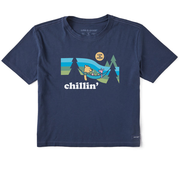 Life Is Good Women's Chillin' Winnie U0026 P Hammock Short Sleeve Crusher Boxy Tee