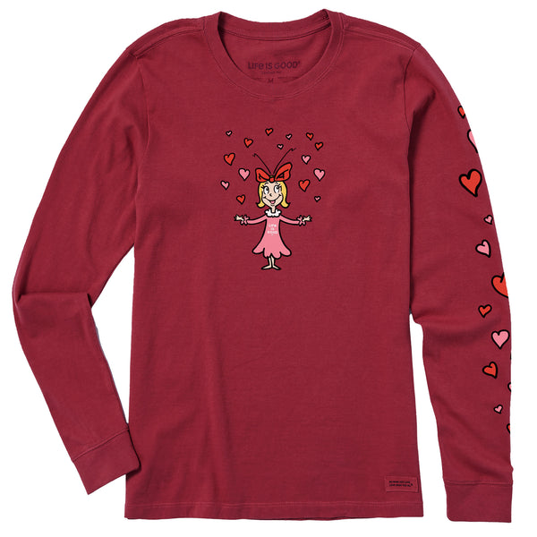 life is good Women's Cindy-Lou Hearts Long Sleeve Crusher Tee
