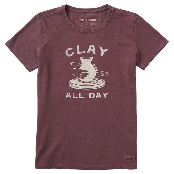 Life Is Good Women's Clay All Day Pottery Short Sleeve Crusher Tee