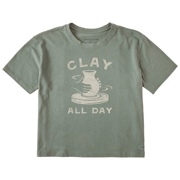 life is good Women's Clay All Day Pottery Short Sleeve Crusher Boxy Tee