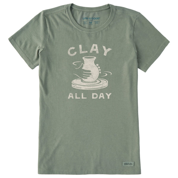 life is good Women's Clay All Day Pottery Short Sleeve Crusher Tee