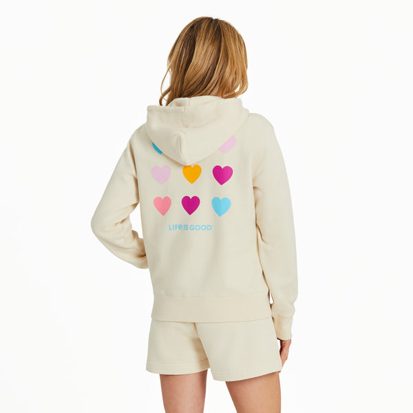 Life Is Good Women's Clean Heart Grid Good Vibes Fleece Zip Hoodie