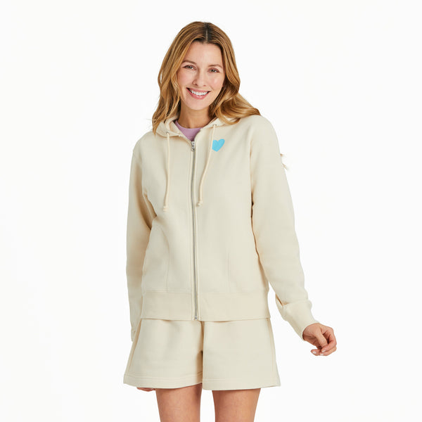 life is good Women's Clean Heart Grid Good Vibes Fleece Zip Hoodie