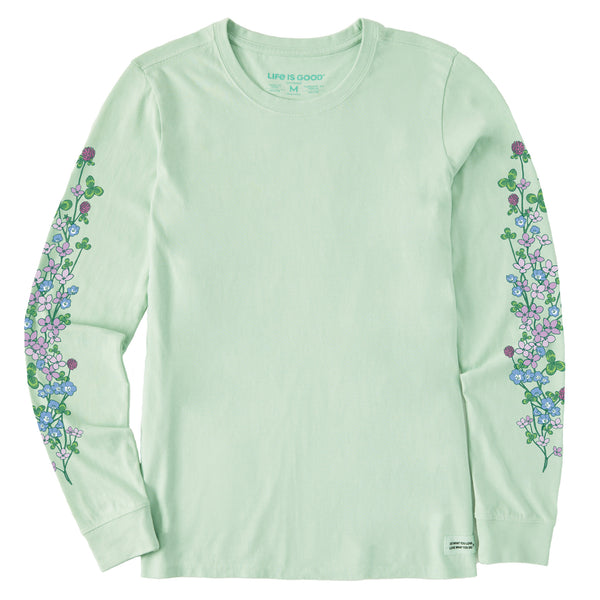 life is good Women's Clovers u0026 Wildflowers Long Sleeve Crusher Tee