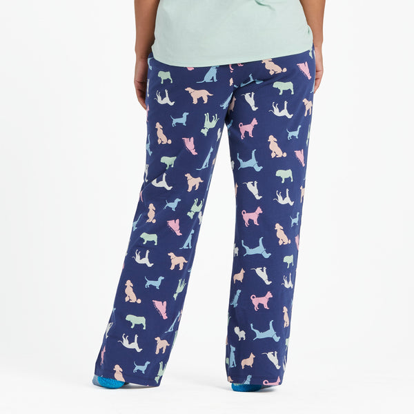 Life Is Good Women's Colorful Dogs Pattern Snuggle Up Sleep Pant