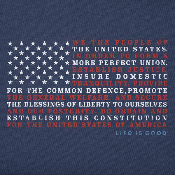 Life Is Good Women's Constitution Flag Short Sleeve Vee
